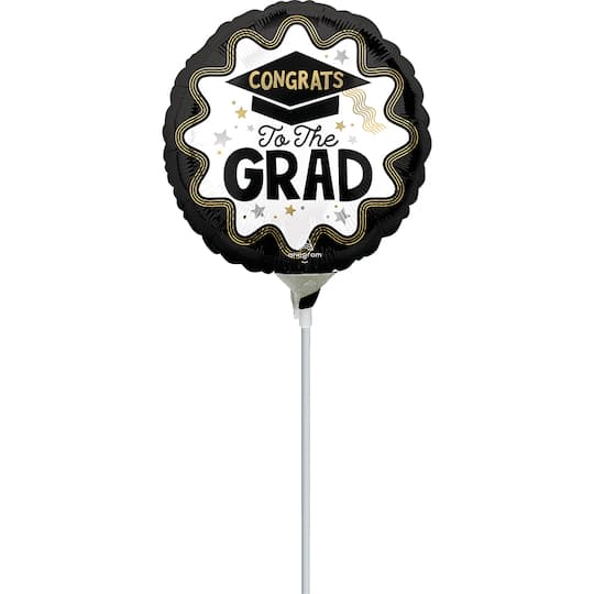 9" Success Congrats Grad Stick Balloon